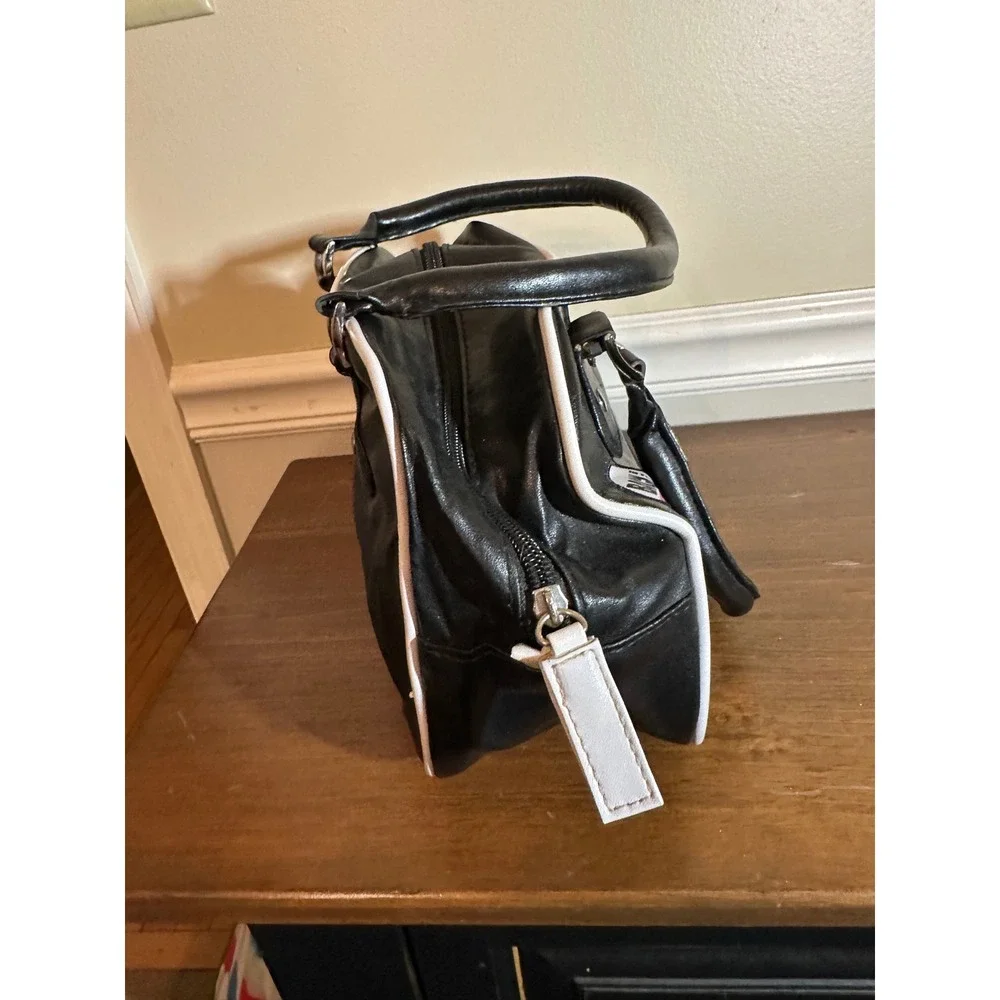 The Beatles Abbey Road Black Faux Leather Bowler Bag Satchel Rock Band Patches - Picture 6 of 11